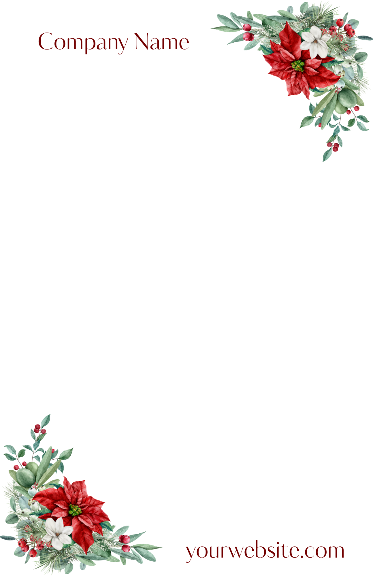 8.5 x 5.5 Custom Poinsettia Notepad