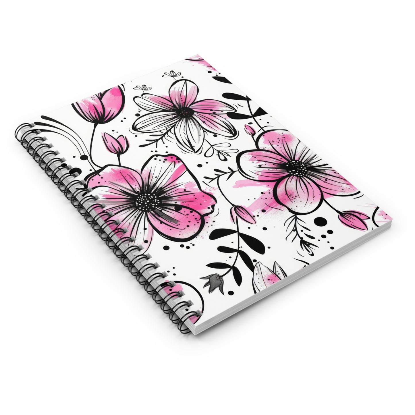 Pretty Floral Spiral Notebook - Ruled Line