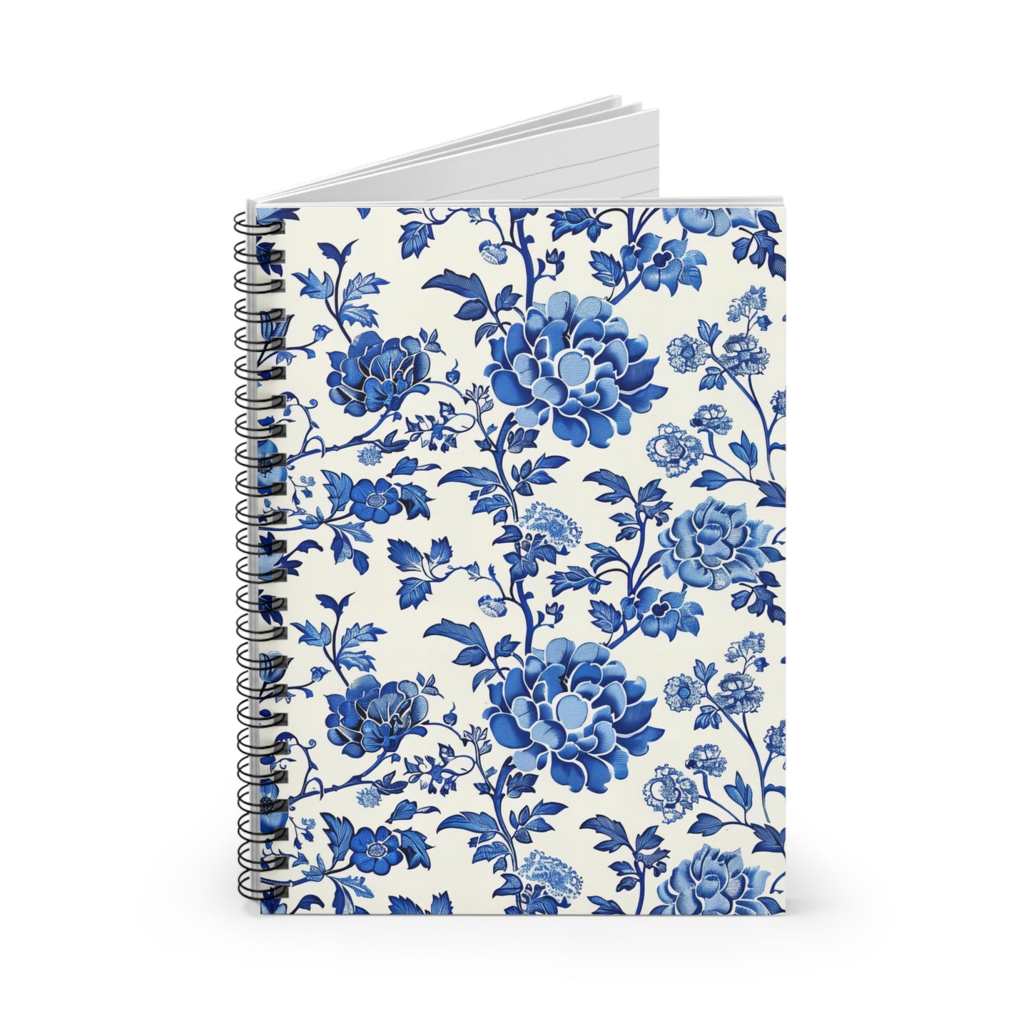 Blue Floral Spiral Notebook