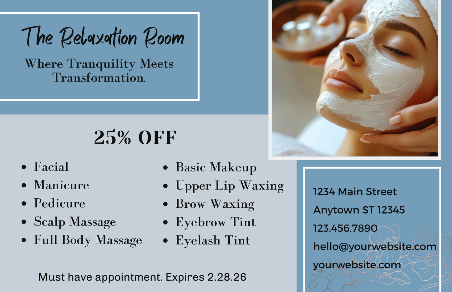 Custom Spa Marketing postcard