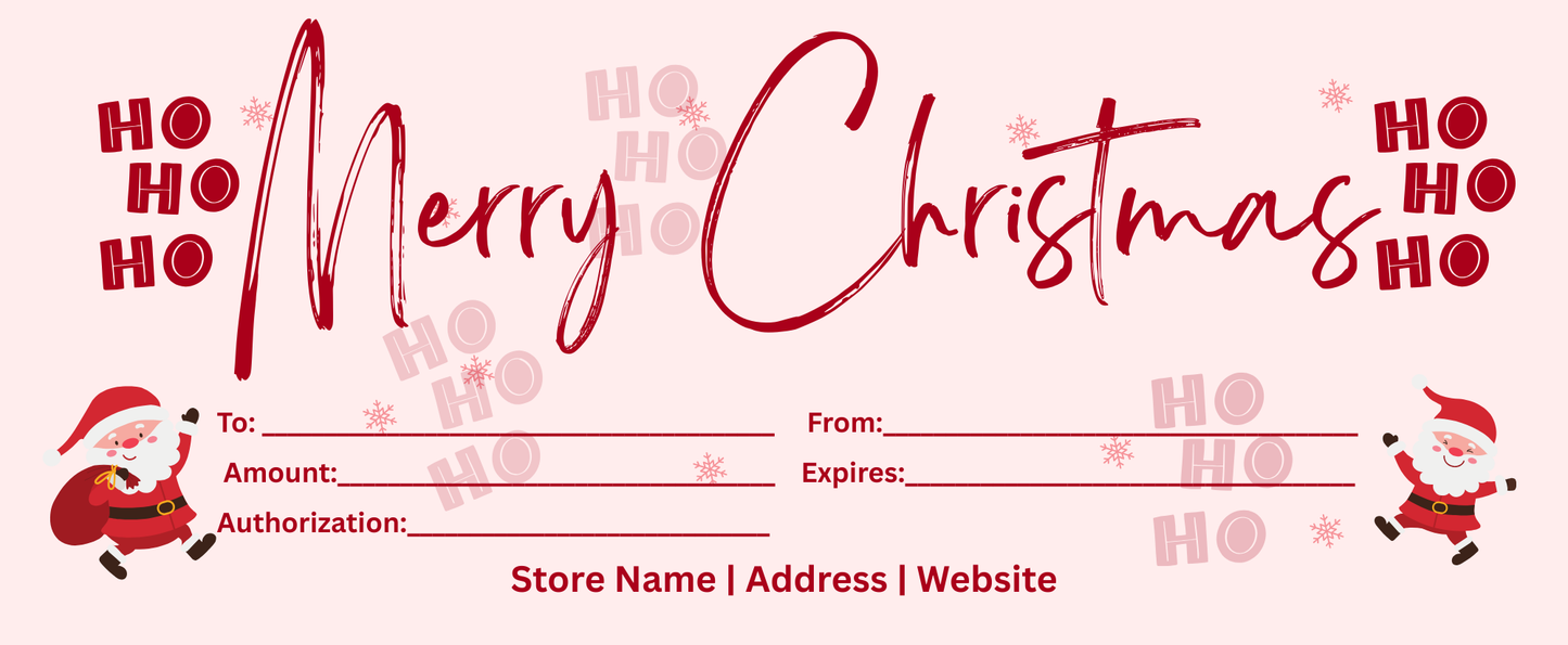 Custom Christmas Santa Gift Certificate