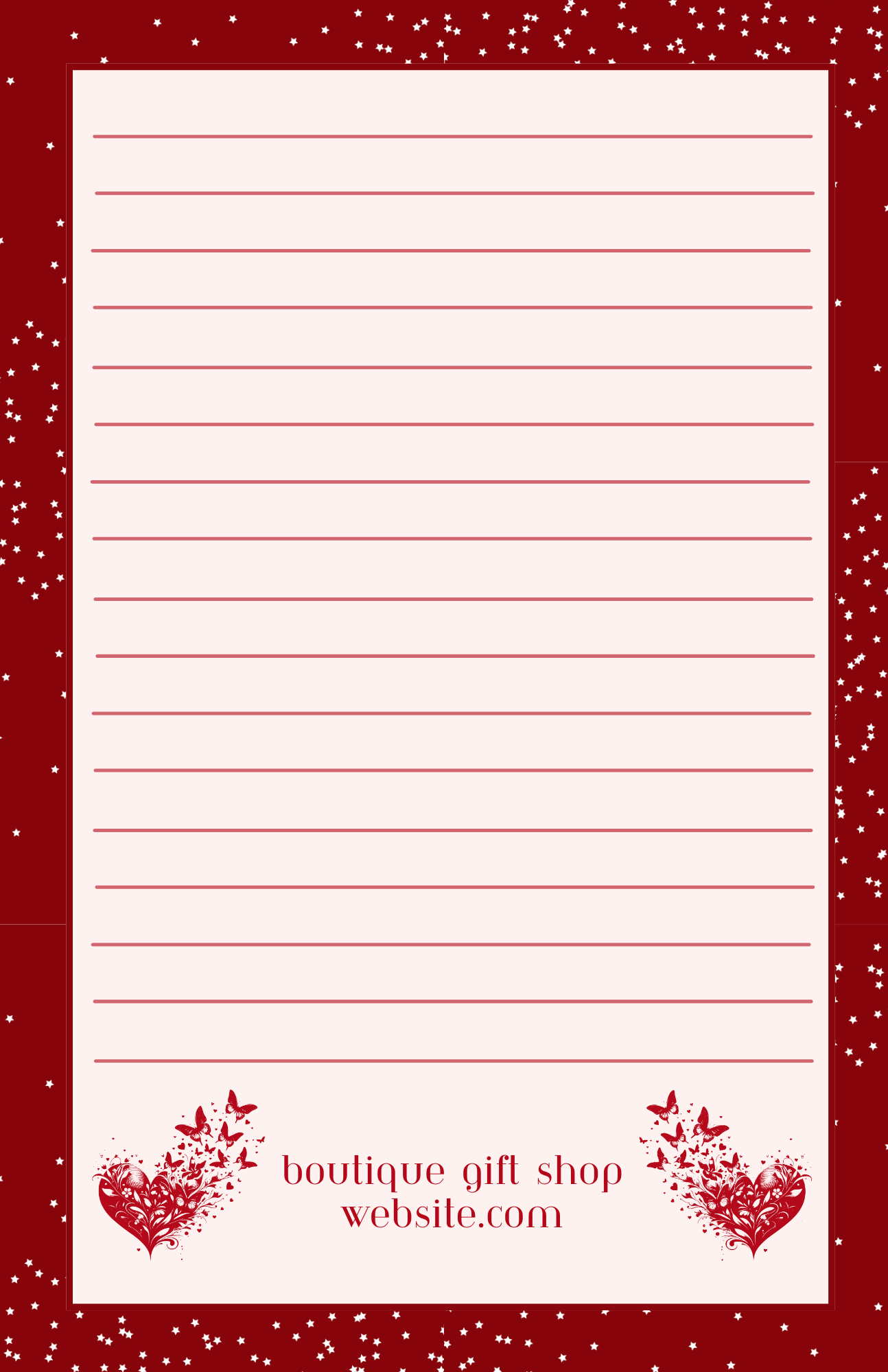 8.5 x 5.5 Valentine Inspired Business Notepad