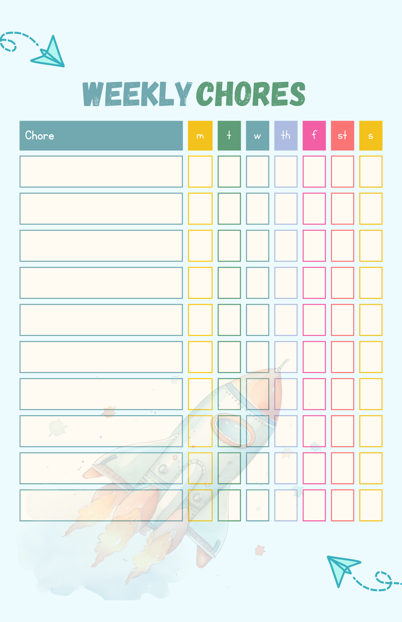 8.5 x 5.5 Chore List Notepad