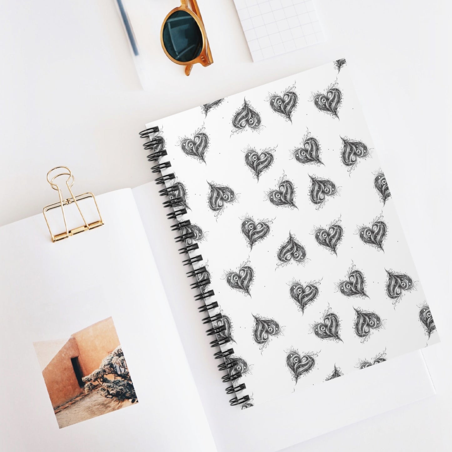 Black Heart Spiral Notebook