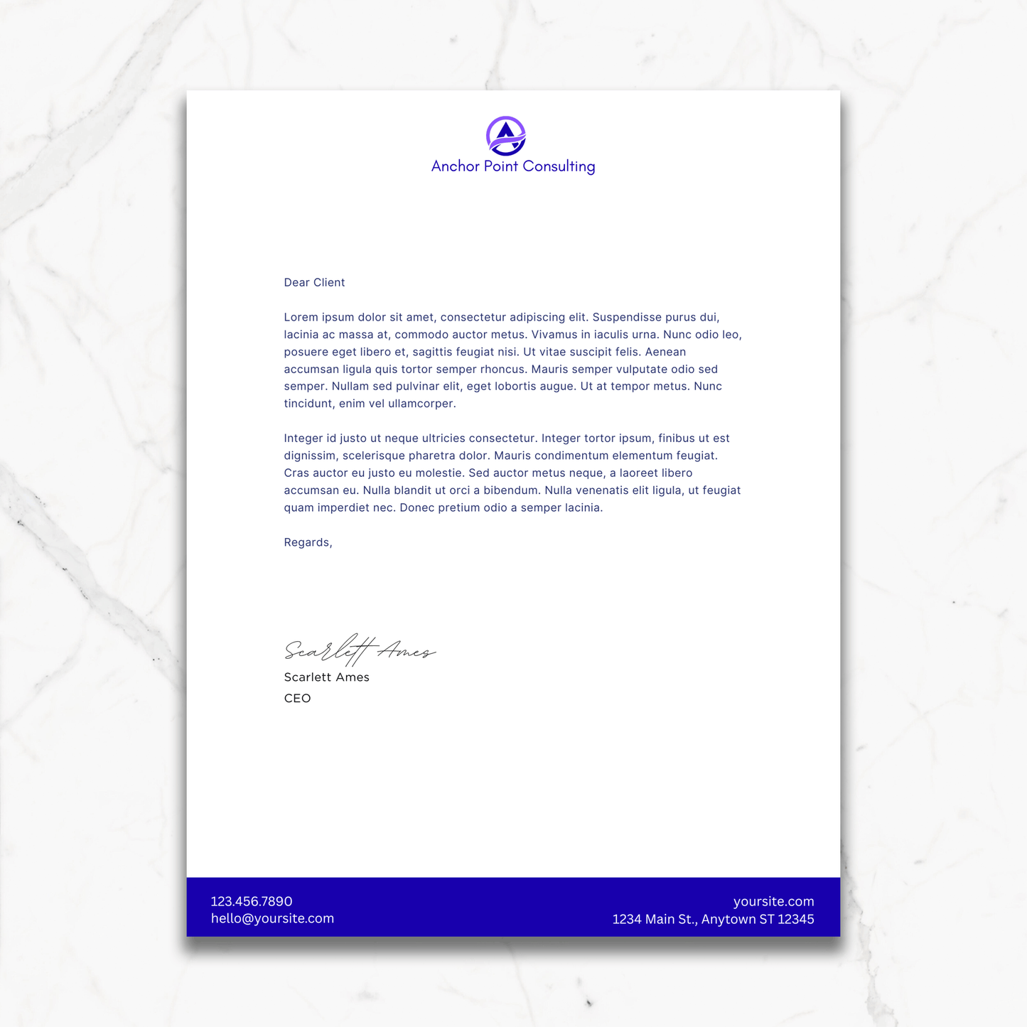 Bottom Bar Custom Letterhead