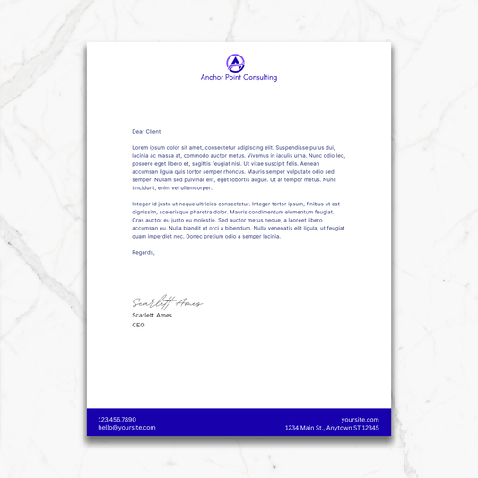 Bottom Bar Custom Letterhead