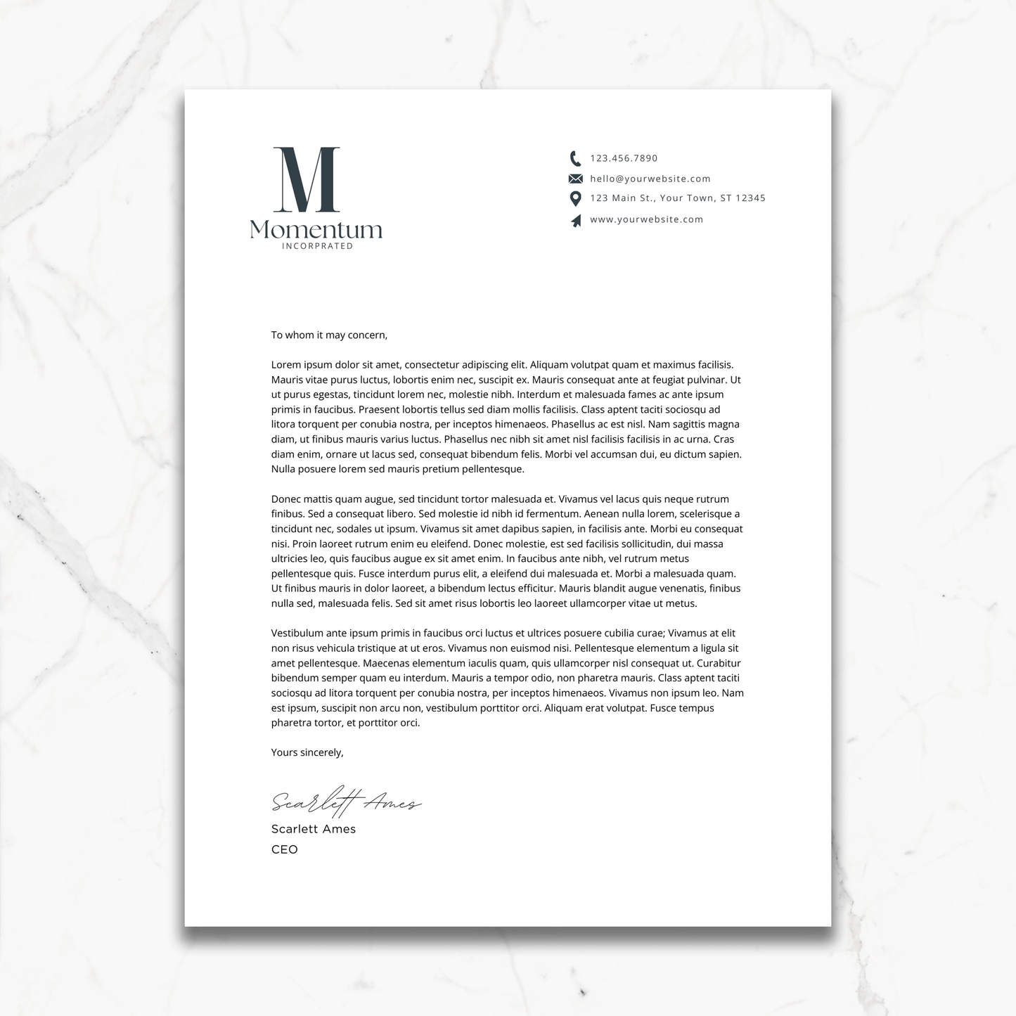 Custom Letterhead
