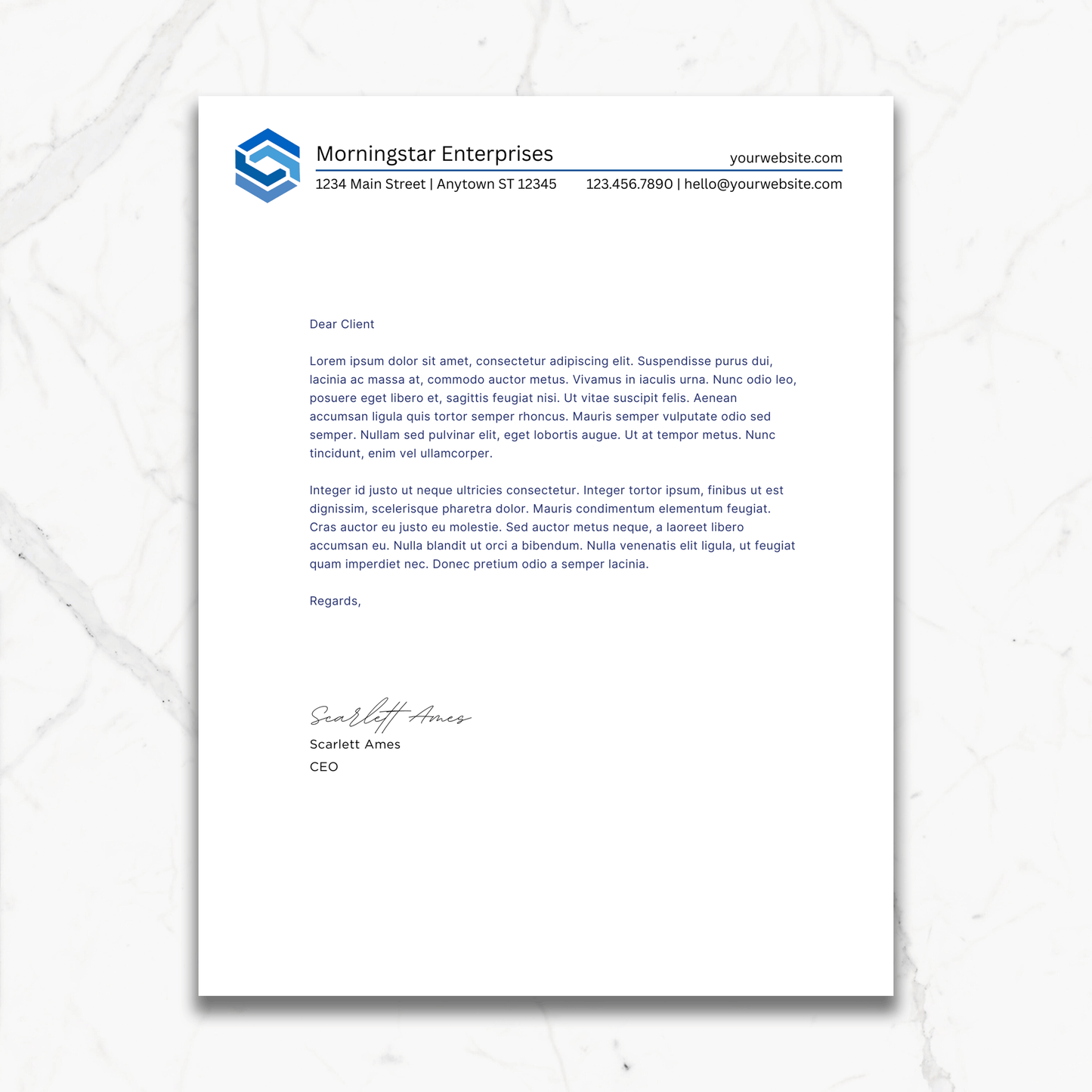 Professional Custom Letterhead