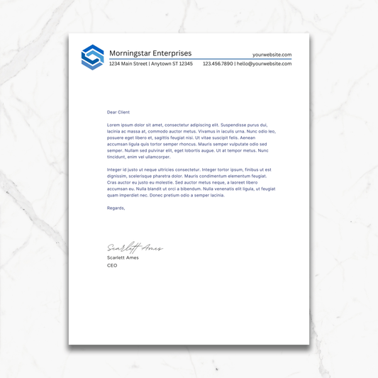 Professional Custom Letterhead
