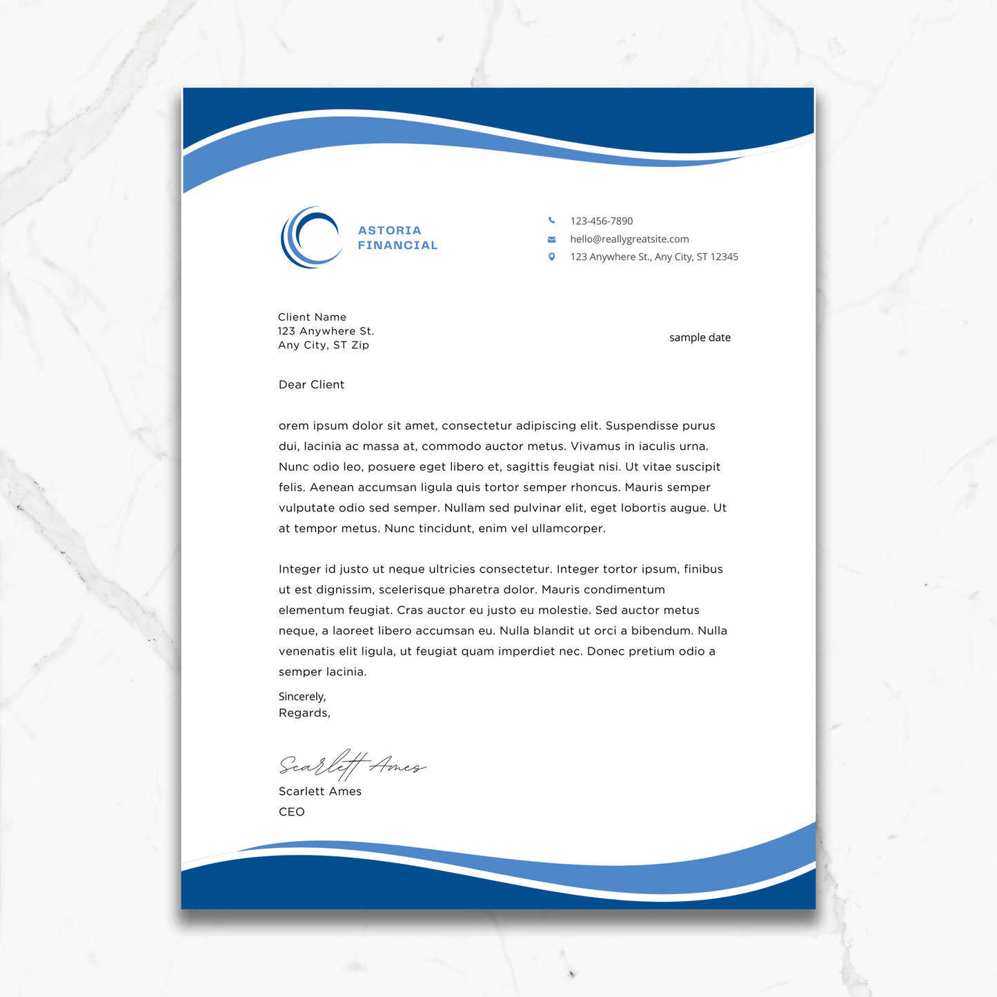 Custom Corporate Letterhead