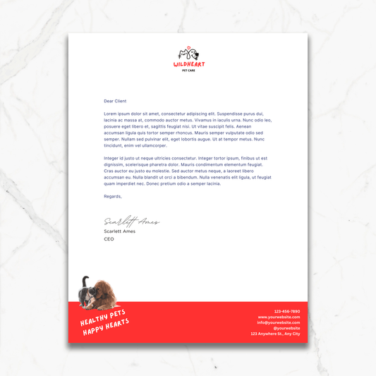 Custom Veterinary Letterhead