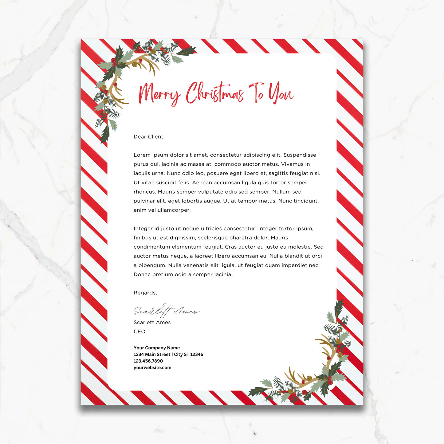 Custom Holiday Letterhead