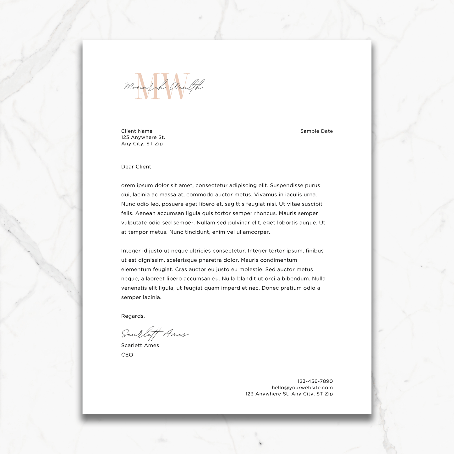 Custom Branded Letterhead