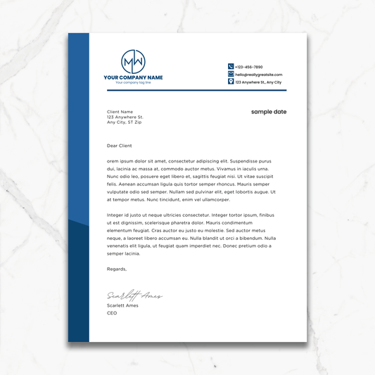 Custom Business Sidebar Letterhead