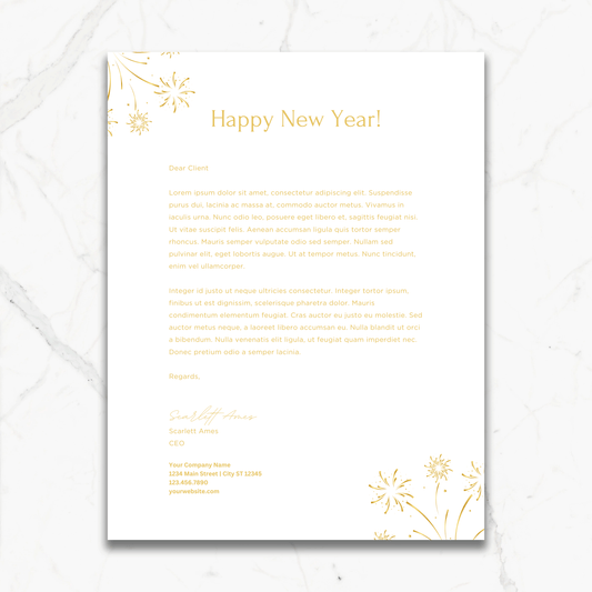 Custom Corporate New Year Letterhead