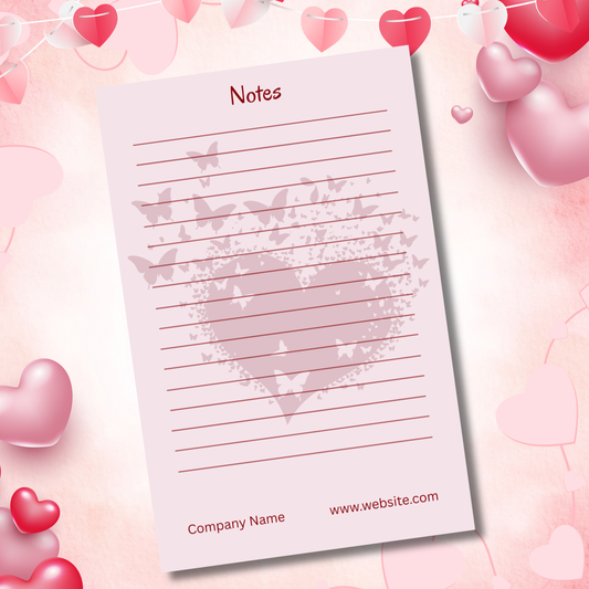 8.5 x 5.5 Custom Valentine Business Notepad