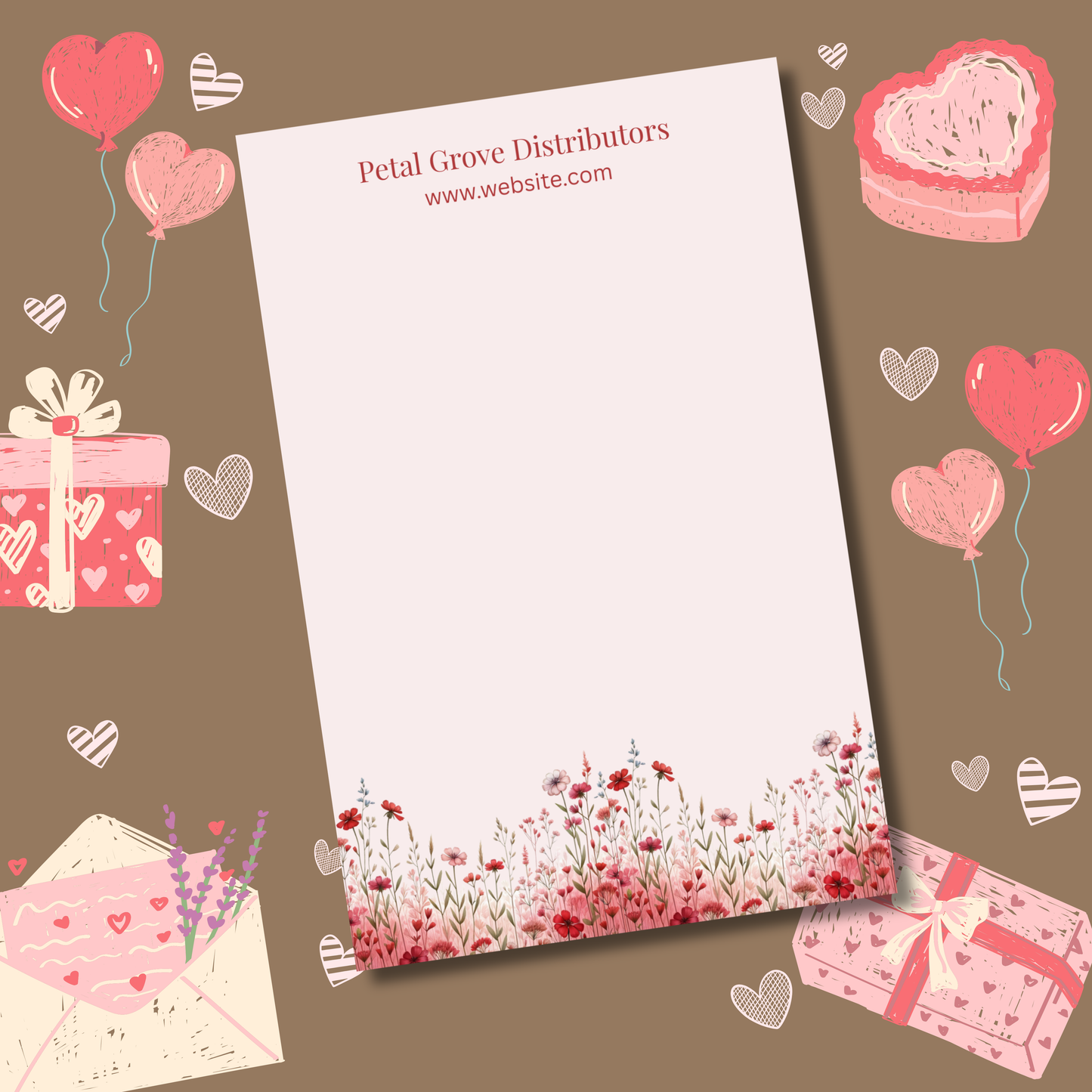 8.5 x 5.5 Custom Valentine  Notepad