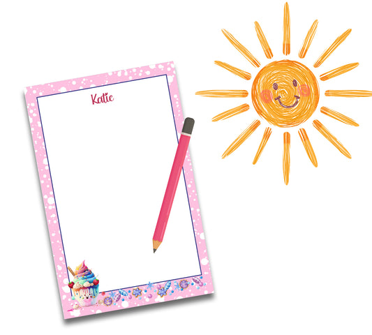 8.5 x 5.5 Kids Custom Ice Cream Notepad