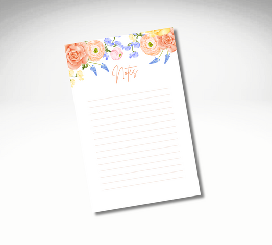 8.5 x 5.5 Spring Flower Notepad