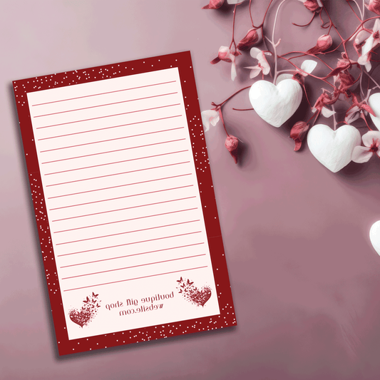8.5 x 5.5 Valentine Inspired Business Notepad