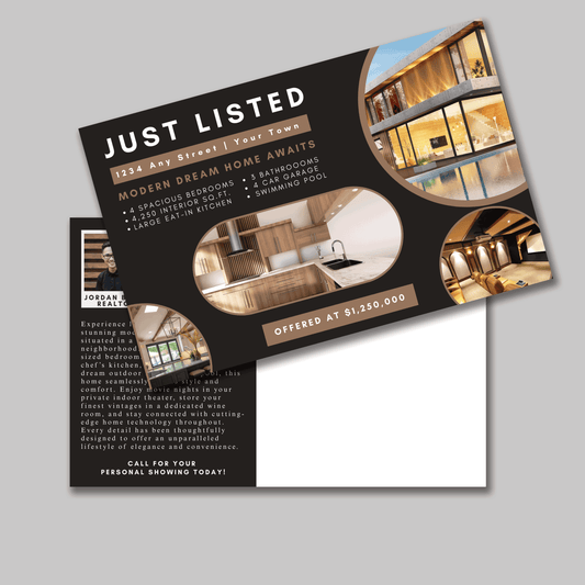 Custom Modern Just Listed Real Estate Postcard