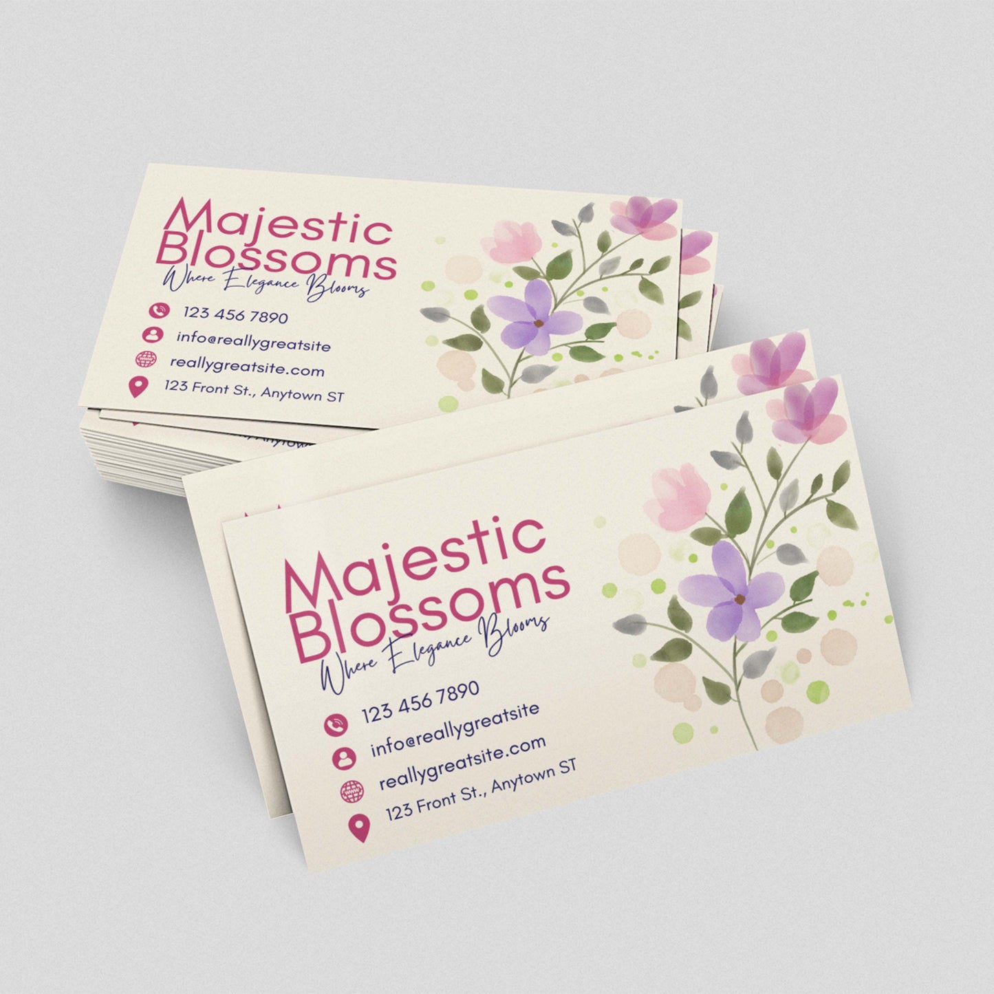 3.5 x 2 Floral Business Card