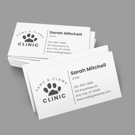 Single Sided Veterinary Business Card