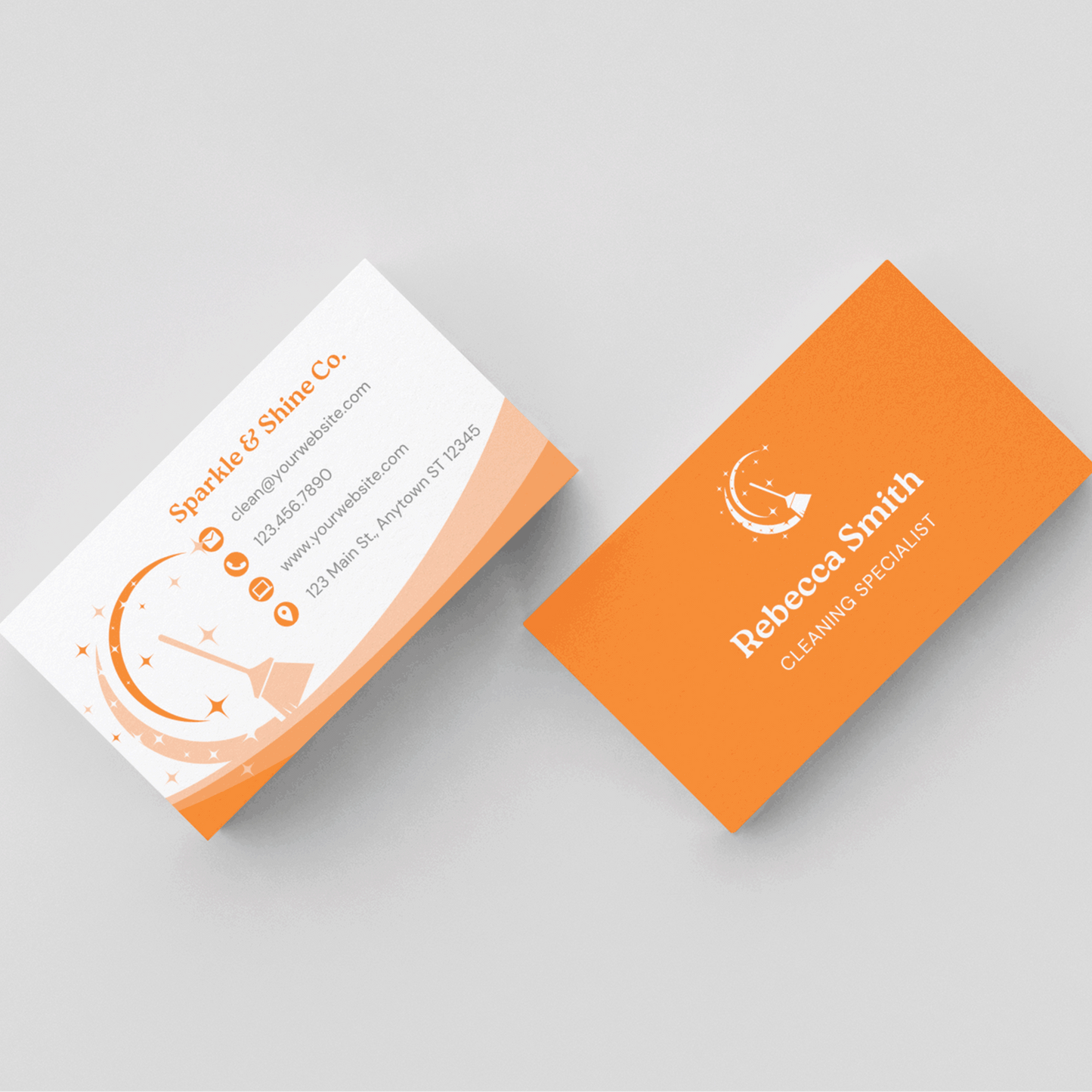 Eye-Catching Custom Professional Cleaning Business Card